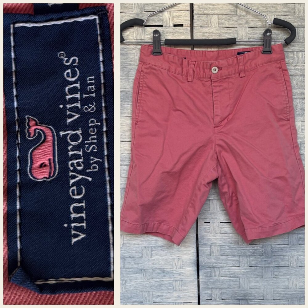 Vineyard Vines Boys Size 12 Pink Chino Shorts‎ Classic Fit Cotton